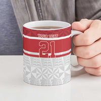 Queensland Tonga Custom Ceramic Mug QLD with Tongan Ngatu Pattern LT9 - Polynesian Pride