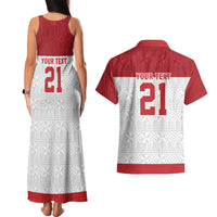 Queensland Tonga Custom Couples Matching Tank Maxi Dress and Hawaiian Shirt QLD with Tongan Ngatu Pattern LT9 - Polynesian Pride