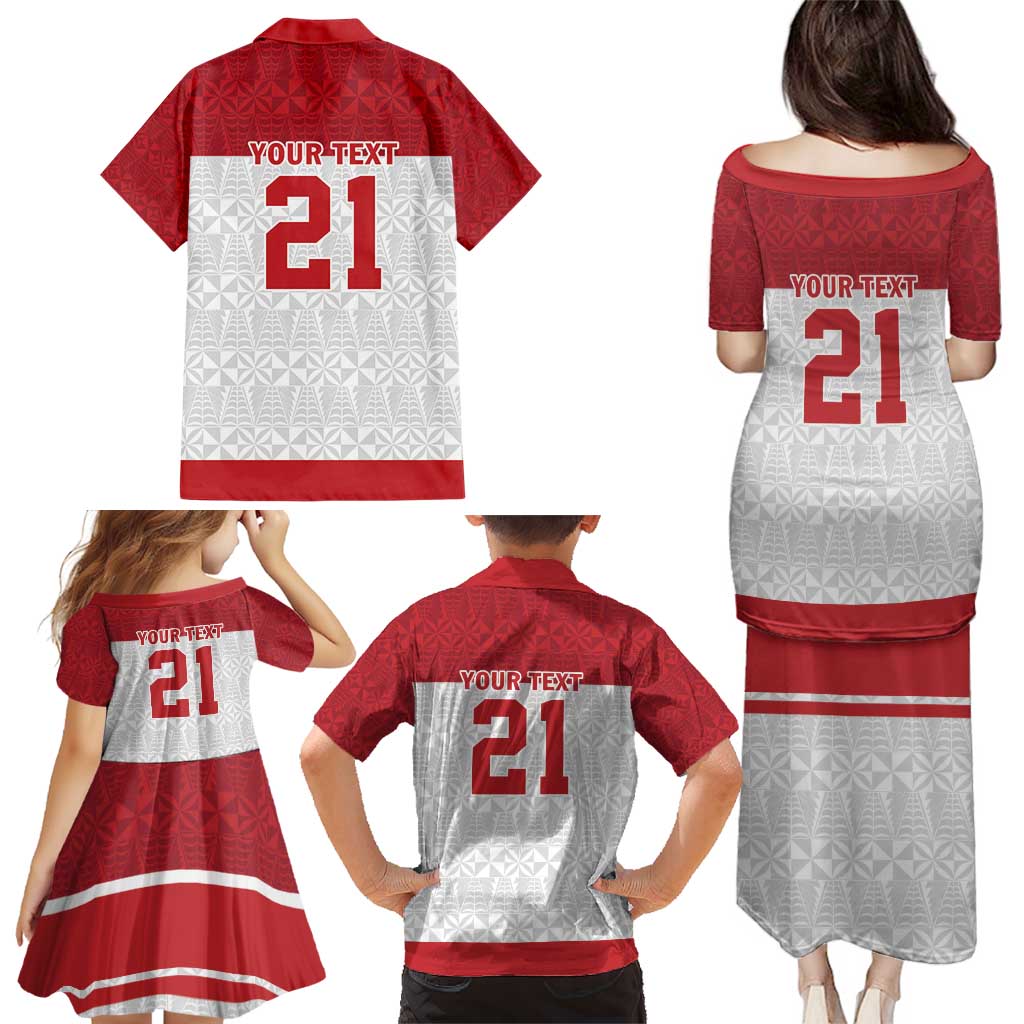 Queensland Tonga Custom Family Matching Puletasi and Hawaiian Shirt QLD with Tongan Ngatu Pattern LT9 - Polynesian Pride