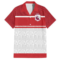 Queensland Tonga Custom Family Matching Puletasi and Hawaiian Shirt QLD with Tongan Ngatu Pattern LT9 Dad's Shirt - Short Sleeve Red - Polynesian Pride