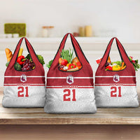Queensland Tonga Custom Grocery Bag QLD with Tongan Ngatu Pattern LT9 3-pack One Size Red - Polynesian Pride