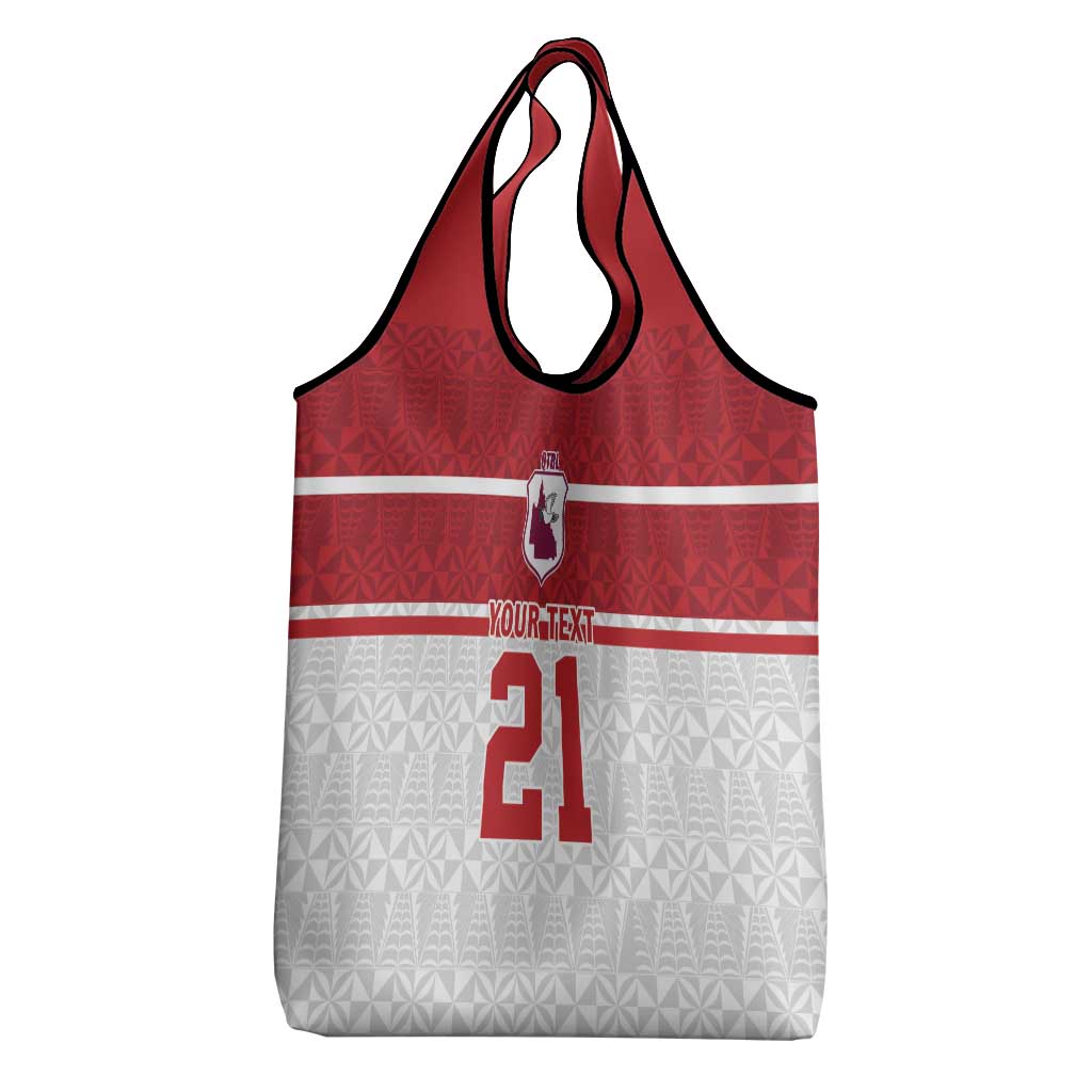 Queensland Tonga Custom Grocery Bag QLD with Tongan Ngatu Pattern LT9 - Polynesian Pride