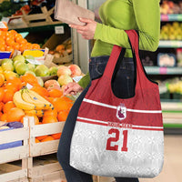 Queensland Tonga Custom Grocery Bag QLD with Tongan Ngatu Pattern LT9 - Polynesian Pride