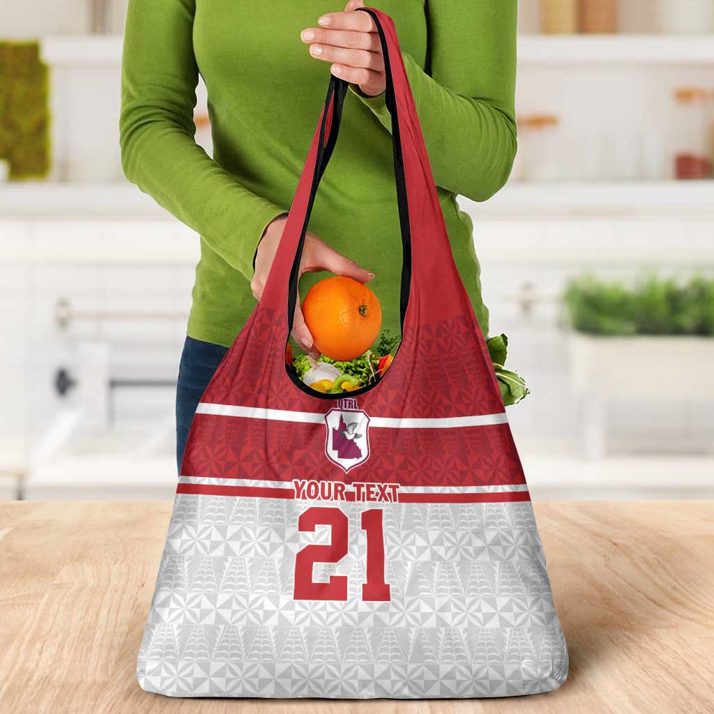 Queensland Tonga Custom Grocery Bag QLD with Tongan Ngatu Pattern LT9 - Polynesian Pride
