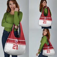 Queensland Tonga Custom Grocery Bag QLD with Tongan Ngatu Pattern LT9 - Polynesian Pride