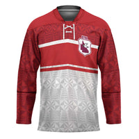 Queensland Tonga Custom Hockey Jersey QLD with Tongan Ngatu Pattern LT9 Unisex Red - Polynesian Pride