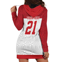 Queensland Tonga Custom Hoodie Dress QLD with Tongan Ngatu Pattern LT9 - Polynesian Pride