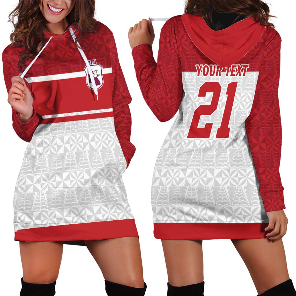Queensland Tonga Custom Hoodie Dress QLD with Tongan Ngatu Pattern LT9 - Polynesian Pride