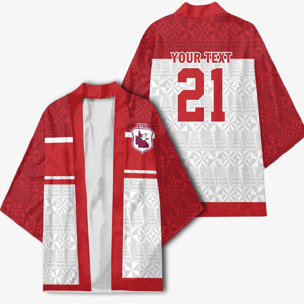 Queensland Tonga Custom Kimono QLD with Tongan Ngatu Pattern LT9 - Polynesian Pride