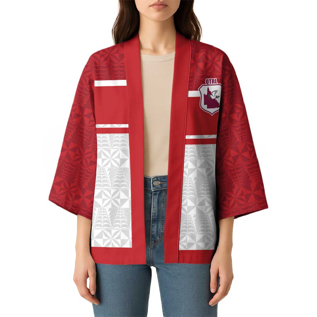 Queensland Tonga Custom Kimono QLD with Tongan Ngatu Pattern LT9 - Polynesian Pride
