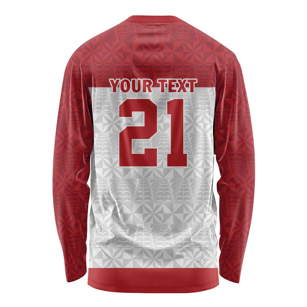 Queensland Tonga Custom Long Sleeve Shirt QLD with Tongan Ngatu Pattern LT9 - Polynesian Pride