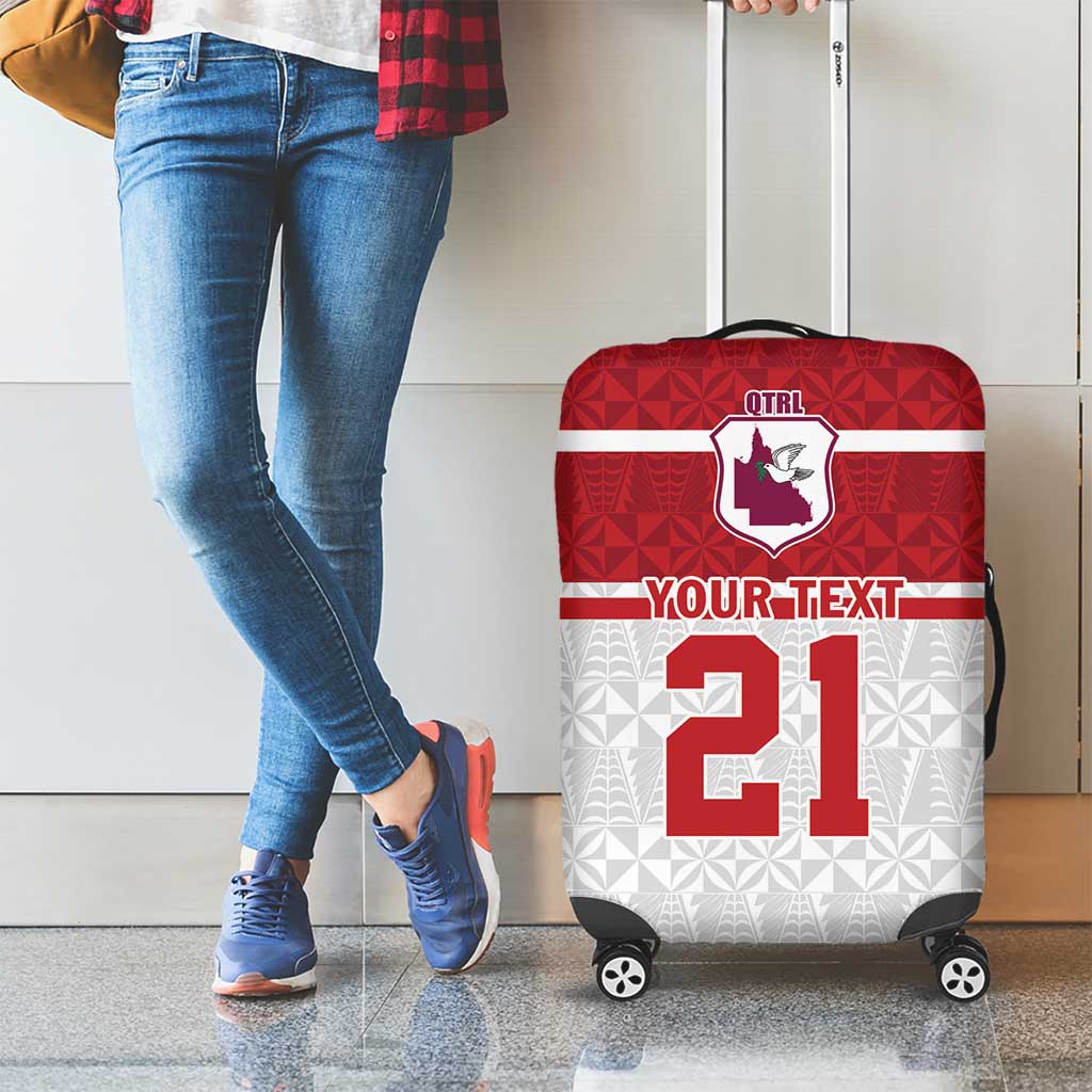 Queensland Tonga Custom Luggage Cover QLD with Tongan Ngatu Pattern