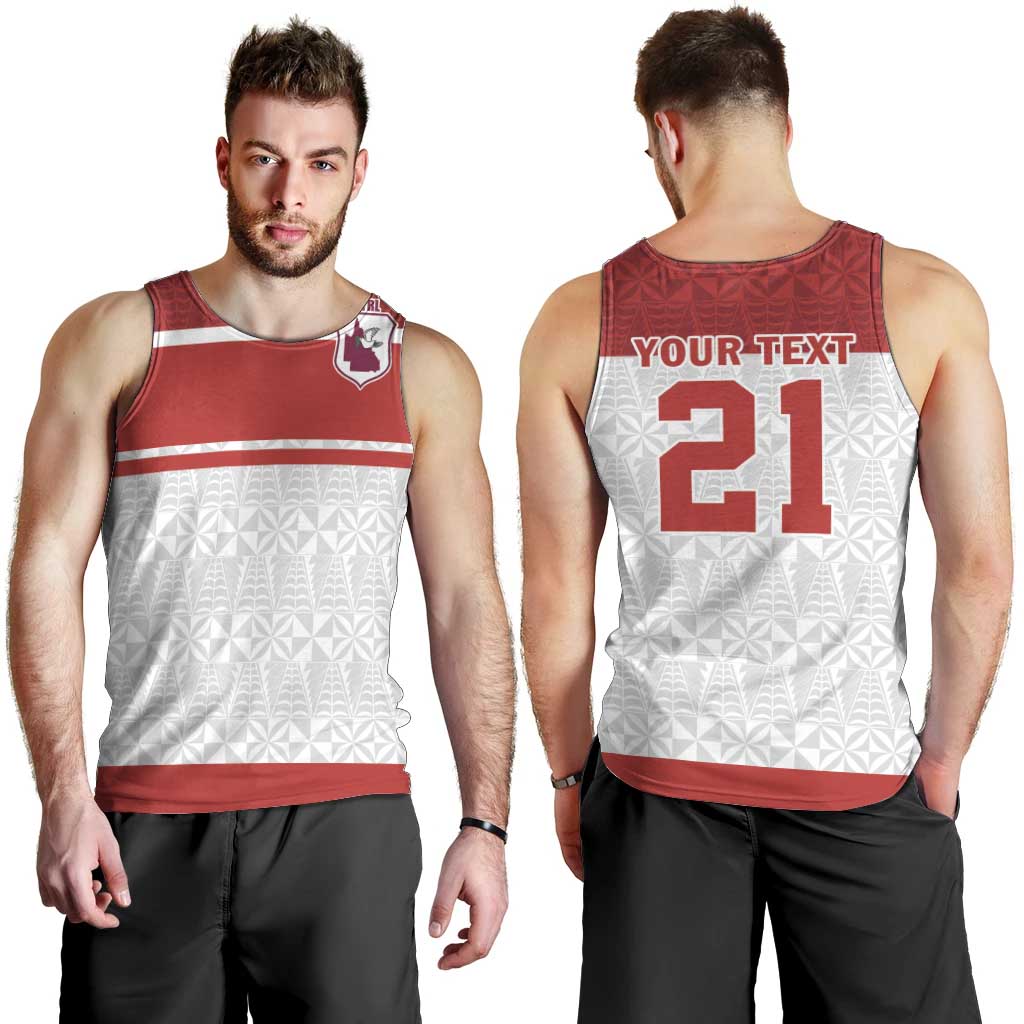 Queensland Tonga Custom Men Tank Top QLD with Tongan Ngatu Pattern LT9 - Polynesian Pride