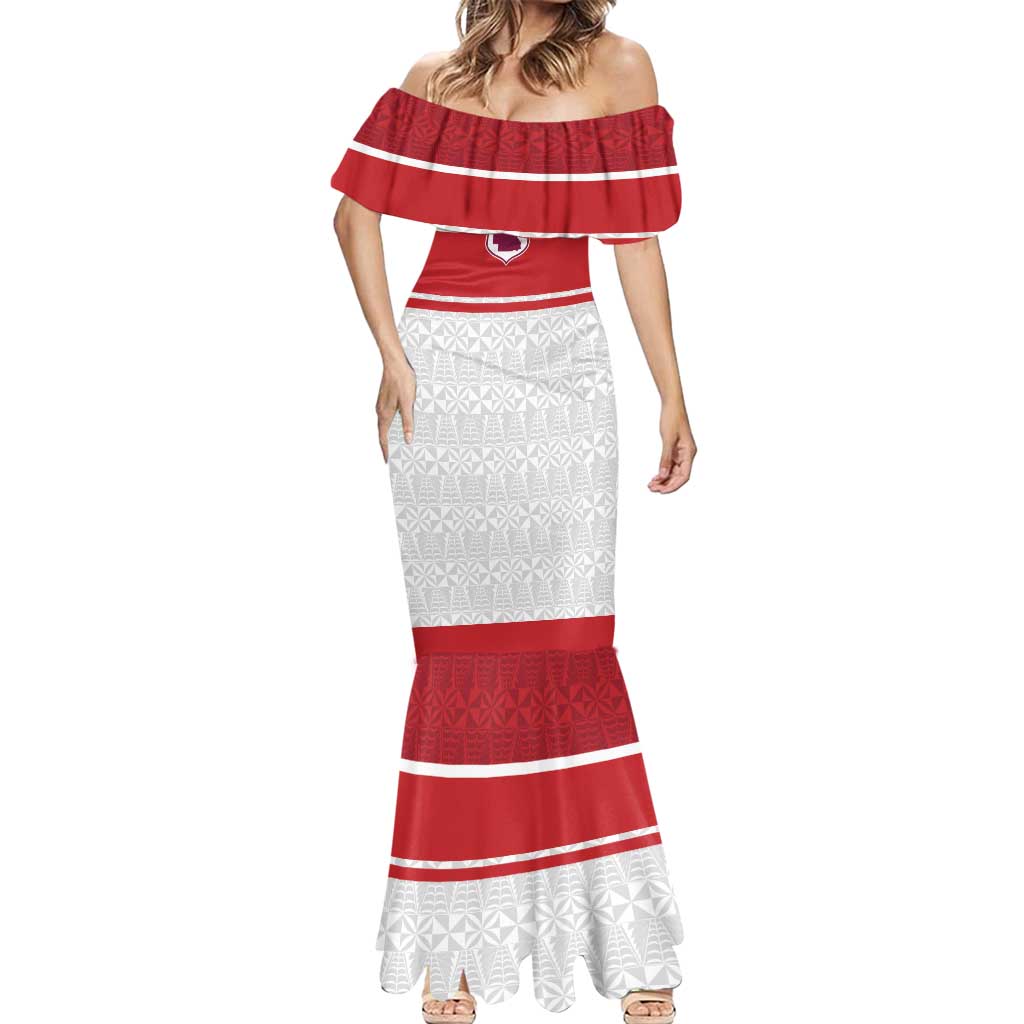 Queensland Tonga Custom Mermaid Dress QLD with Tongan Ngatu Pattern