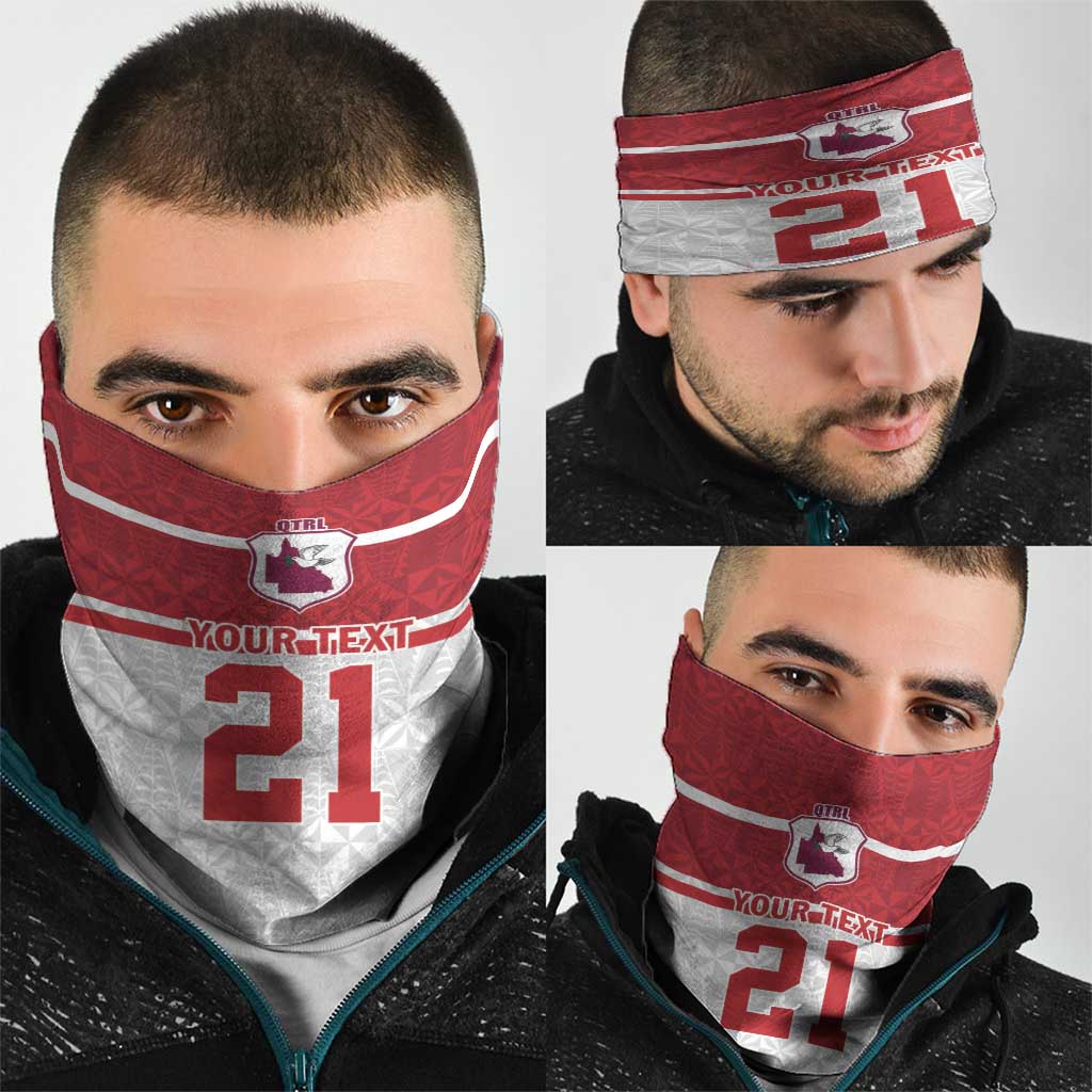 Queensland Tonga Custom Neck Gaiter QLD with Tongan Ngatu Pattern - Polynesian Pride