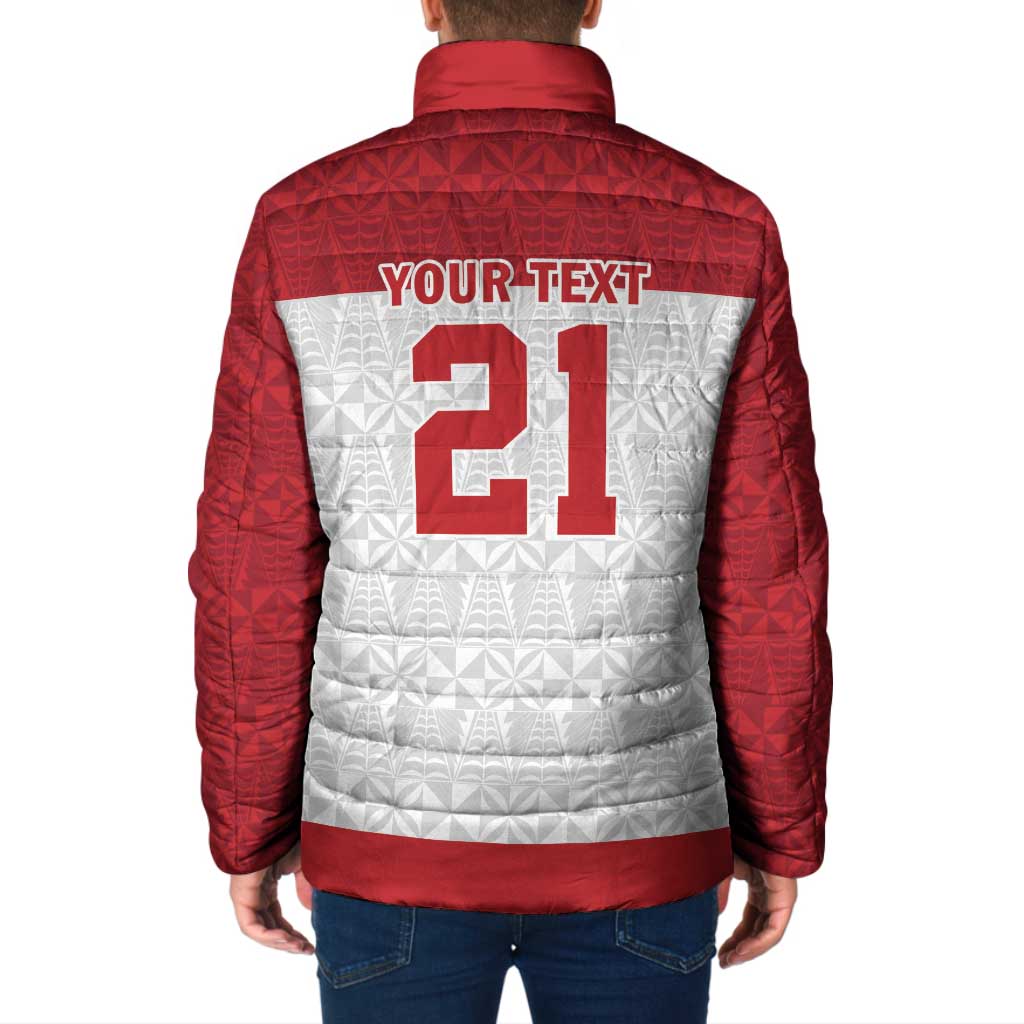 Queensland Tonga Custom Padded Jacket QLD with Tongan Ngatu Pattern LT9 - Polynesian Pride