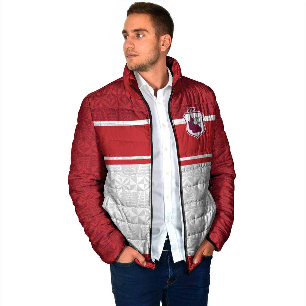 Queensland Tonga Custom Padded Jacket QLD with Tongan Ngatu Pattern LT9 - Polynesian Pride