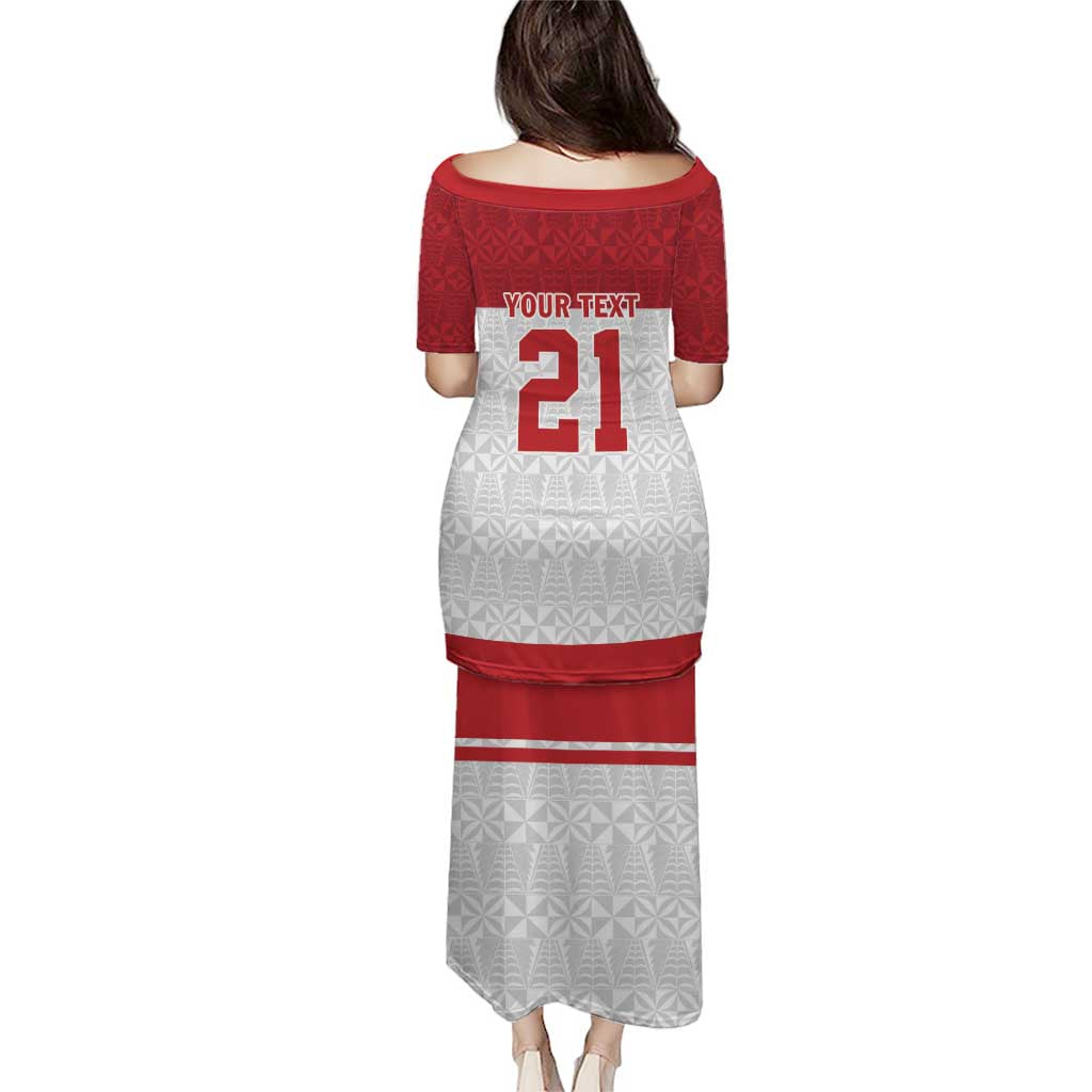 Queensland Tonga Custom Puletasi QLD with Tongan Ngatu Pattern LT9 - Polynesian Pride