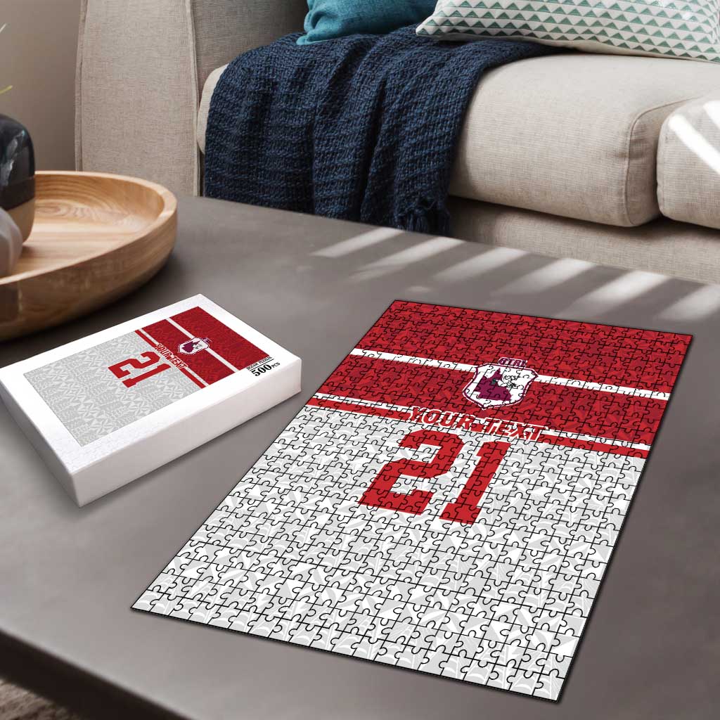 Queensland Tonga Custom Puzzle QLD with Tongan Ngatu Pattern LT9 - Polynesian Pride