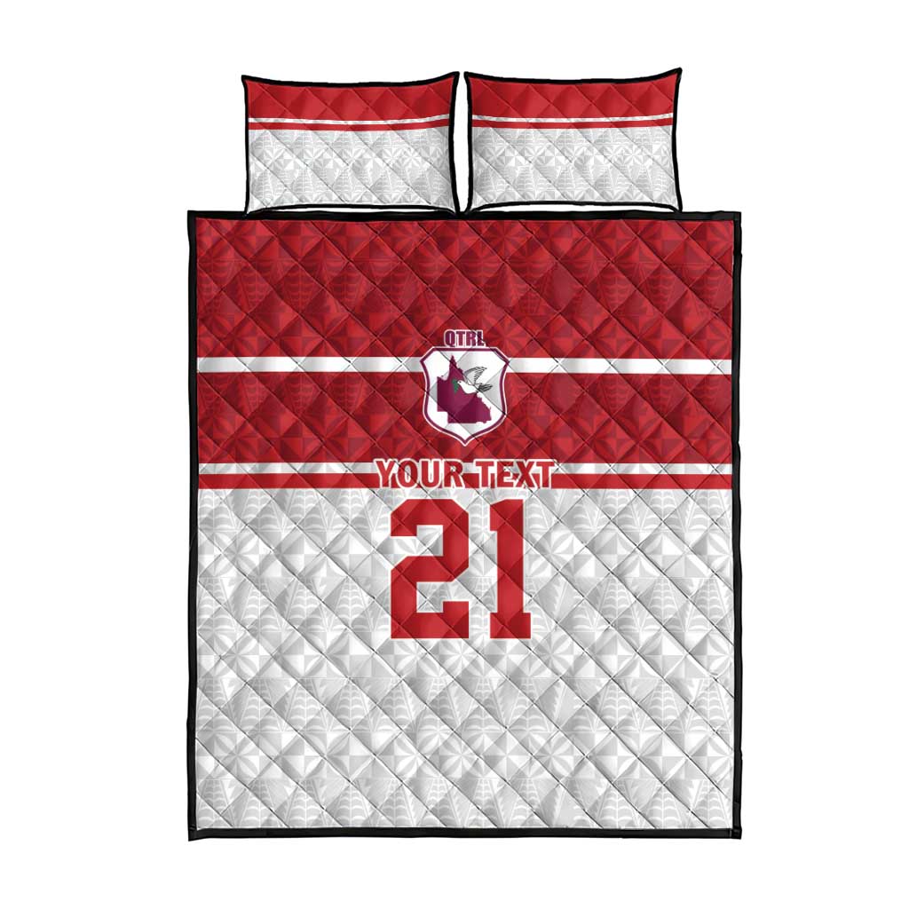 Queensland Tonga Custom Quilt Bed Set QLD with Tongan Ngatu Pattern