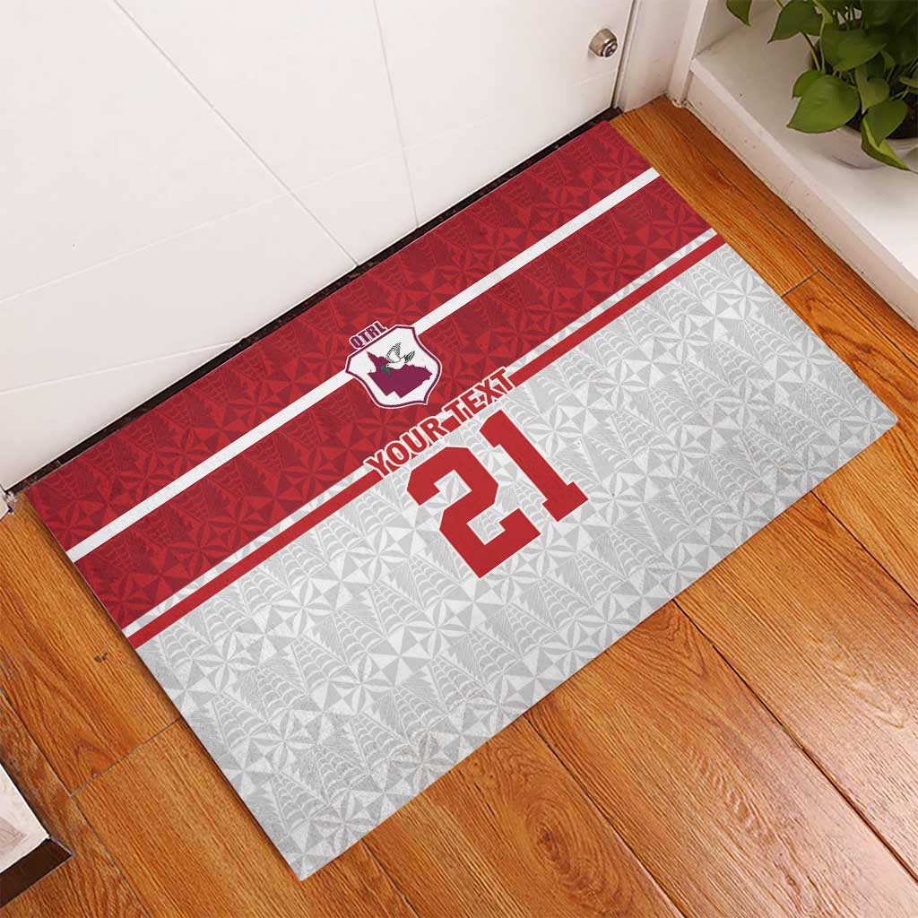 Queensland Tonga Custom Rubber Doormat QLD with Tongan Ngatu Pattern LT9 - Polynesian Pride