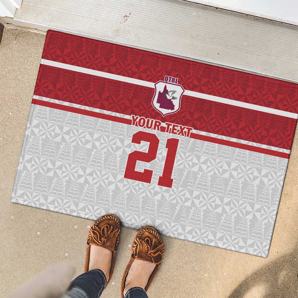Queensland Tonga Custom Rubber Doormat QLD with Tongan Ngatu Pattern LT9 - Polynesian Pride