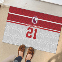 Queensland Tonga Custom Rubber Doormat QLD with Tongan Ngatu Pattern LT9 - Polynesian Pride
