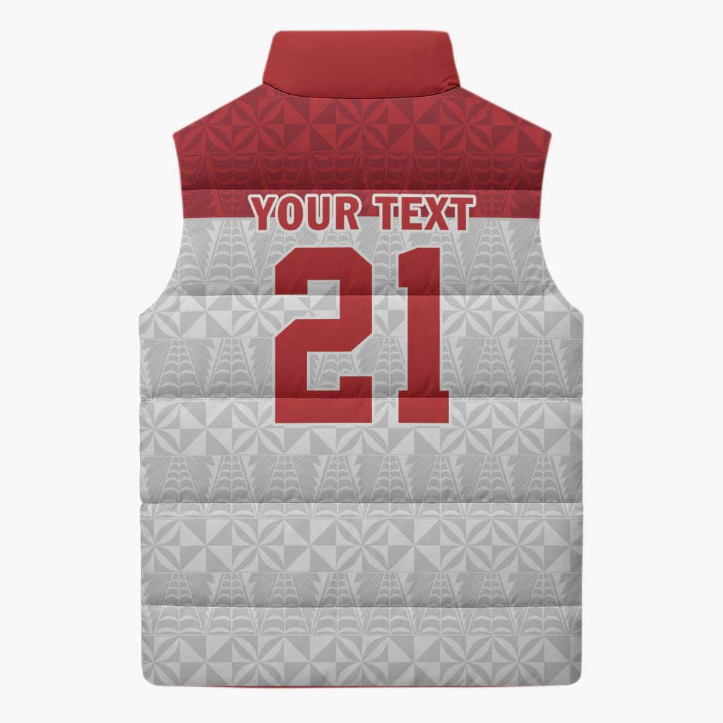Queensland Tonga Custom Sleeveless Puffer Jacket QLD with Tongan Ngatu Pattern LT9 - Polynesian Pride