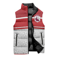 Queensland Tonga Custom Sleeveless Puffer Jacket QLD with Tongan Ngatu Pattern LT9 - Polynesian Pride