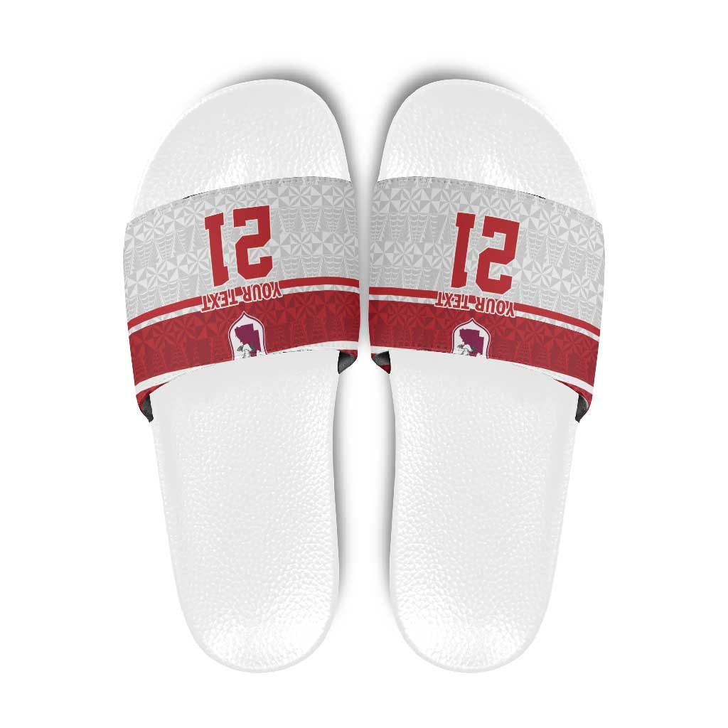 Queensland Tonga Custom Slide Sandals QLD with Tongan Ngatu Pattern - Polynesian Pride