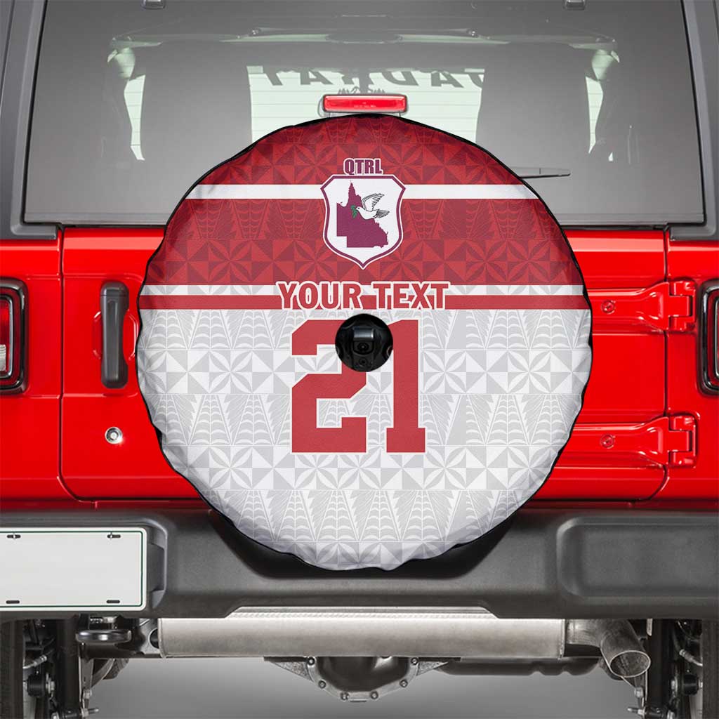 Queensland Tonga Custom Spare Tire Cover QLD with Tongan Ngatu Pattern