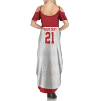 Queensland Tonga Custom Summer Maxi Dress QLD with Tongan Ngatu Pattern LT9 - Polynesian Pride