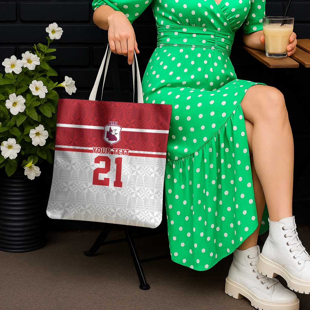 Queensland Tonga Custom Tote Bag QLD with Tongan Ngatu Pattern - Polynesian Pride