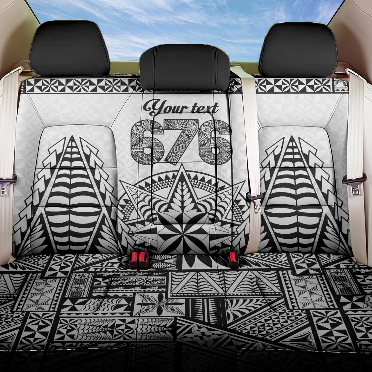 Personalised Tonga 676 Back Car Seat Cover Tribal Kupesi Ngatu Unique