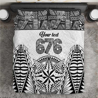 Personalised Tonga 676 Bedding Set Tribal Kupesi Ngatu Unique LT9 White - Polynesian Pride