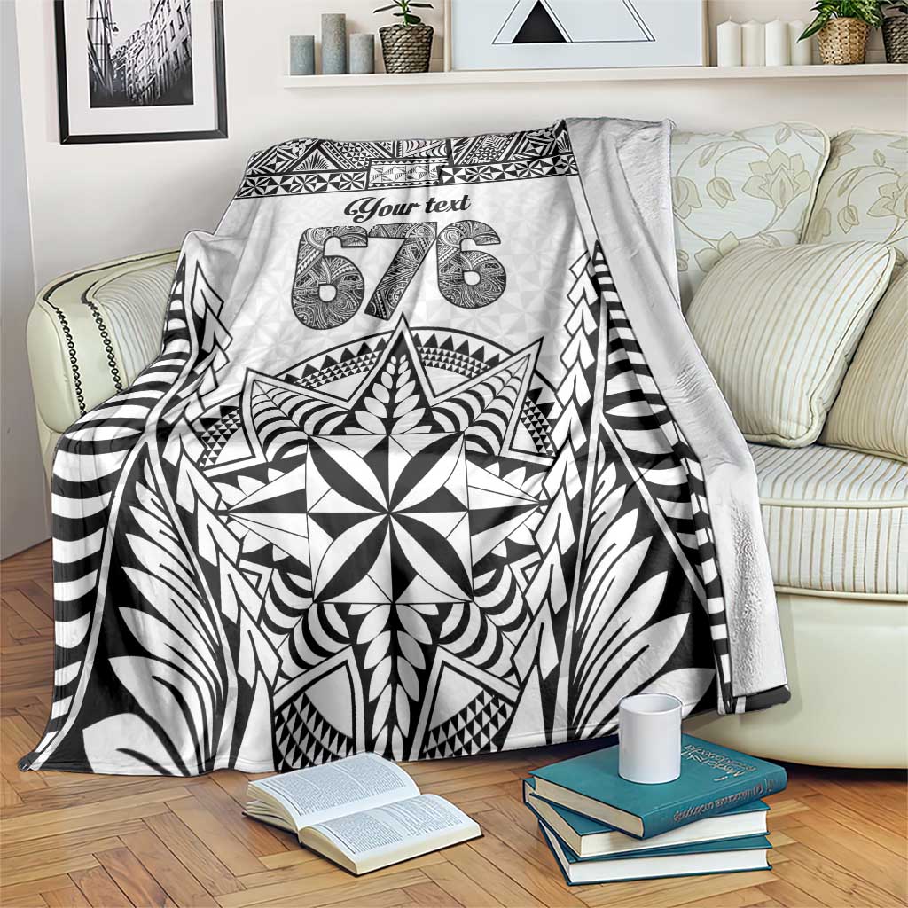 Personalised Tonga 676 Blanket Tribal Kupesi Ngatu Unique LT9 White - Polynesian Pride