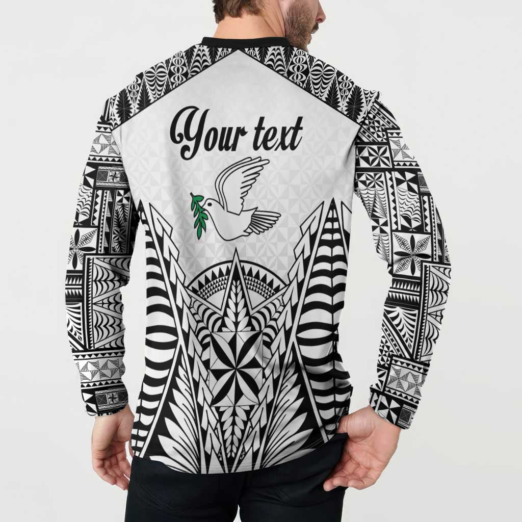 Personalised Tonga 676 Button Sweatshirt - Tribal Kupesi Ngatu Unique LT9 - Polynesian Pride