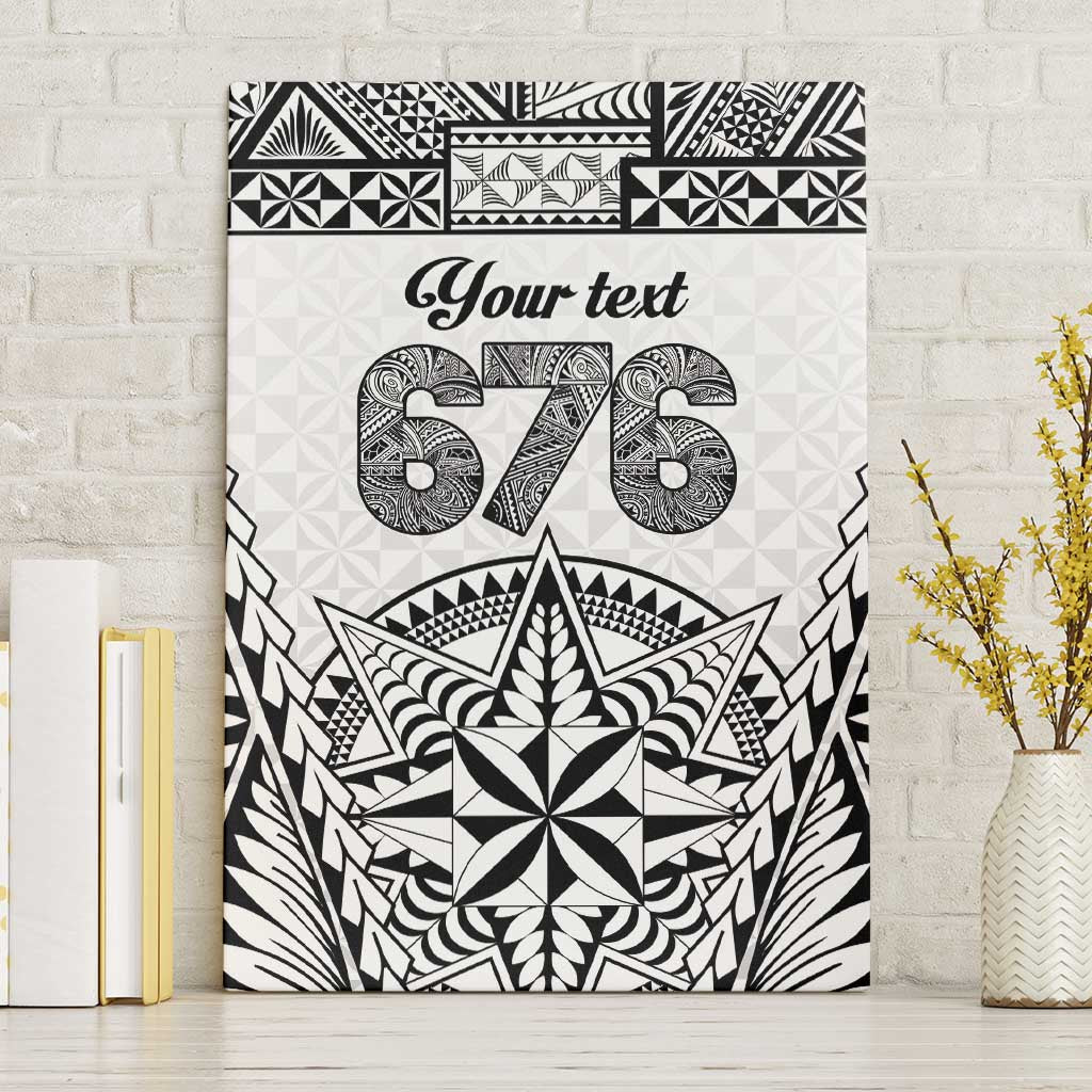 Personalised Tonga 676 Canvas Wall Art Tribal Kupesi Ngatu Unique LT9 Without Frame White - Polynesian Pride