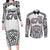 Personalised Tonga 676 Couples Matching Long Sleeve Bodycon Dress and Long Sleeve Button Shirt Tribal Kupesi Ngatu Unique