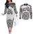 Personalised Tonga 676 Couples Matching Off The Shoulder Long Sleeve Dress and Long Sleeve Button Shirt Tribal Kupesi Ngatu Unique