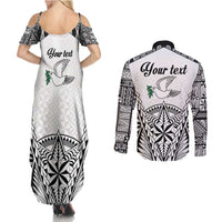 Personalised Tonga 676 Couples Matching Summer Maxi Dress and Long Sleeve Button Shirt Tribal Kupesi Ngatu Unique LT9 - Polynesian Pride