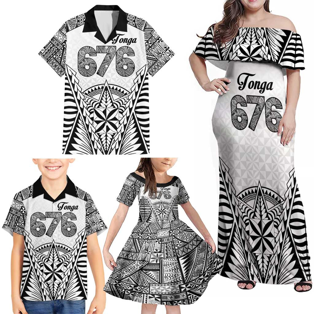 Personalised Tonga 676 Family Matching Off Shoulder Maxi Dress and Hawaiian Shirt Tribal Kupesi Ngatu Unique