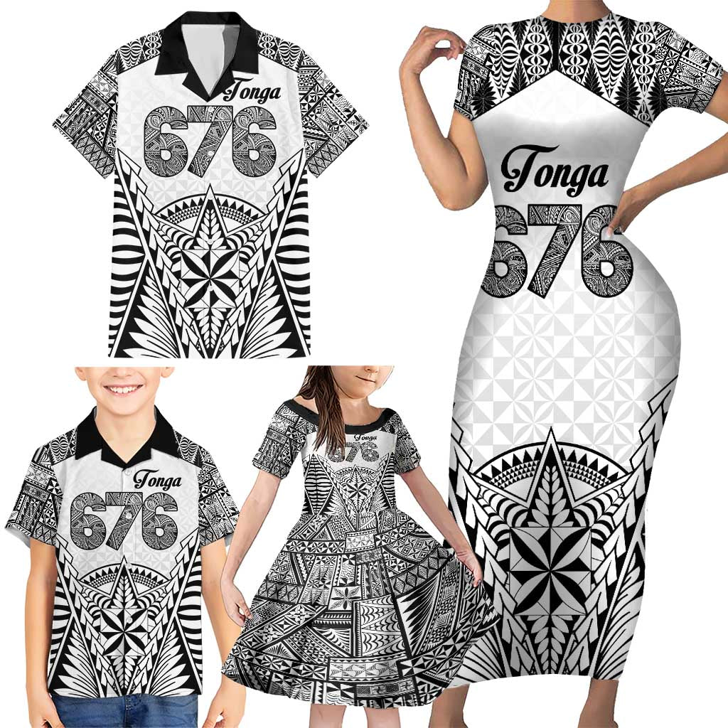 Personalised Tonga 676 Family Matching Short Sleeve Bodycon Dress and Hawaiian Shirt Tribal Kupesi Ngatu Unique