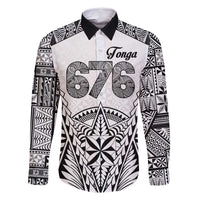 Personalised Tonga 676 Family Matching Tank Maxi Dress and Hawaiian Shirt Tribal Kupesi Ngatu Unique LT9 Dad's Shirt - Long Sleeve White - Polynesian Pride