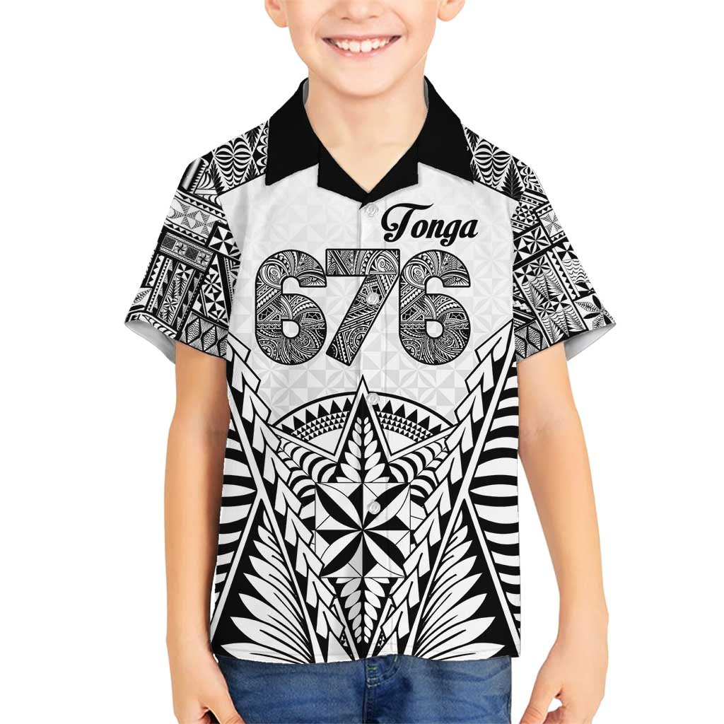 Personalised Tonga 676 Family Matching Tank Maxi Dress and Hawaiian Shirt Tribal Kupesi Ngatu Unique LT9 Son's Shirt White - Polynesian Pride