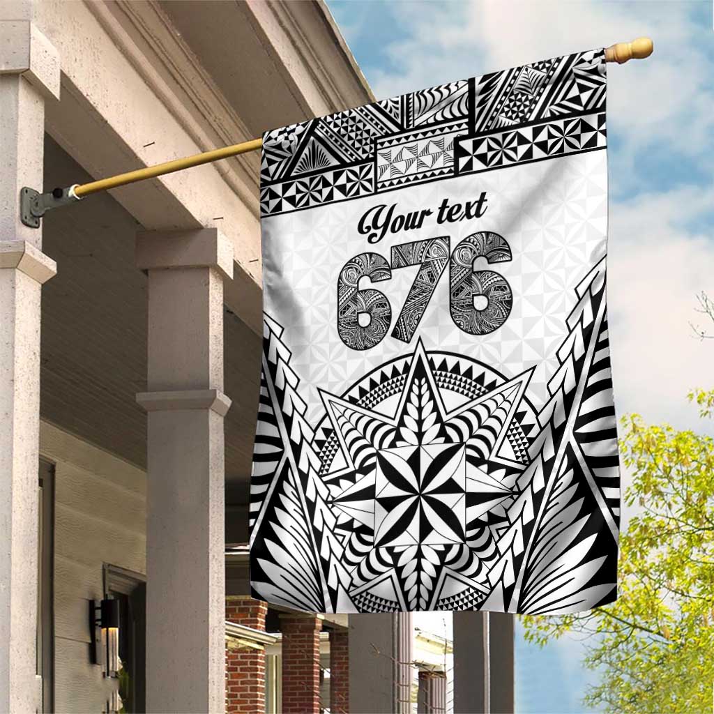 Personalised Tonga 676 Garden Flag Tribal Kupesi Ngatu Unique LT9 House Flag White - Polynesian Pride
