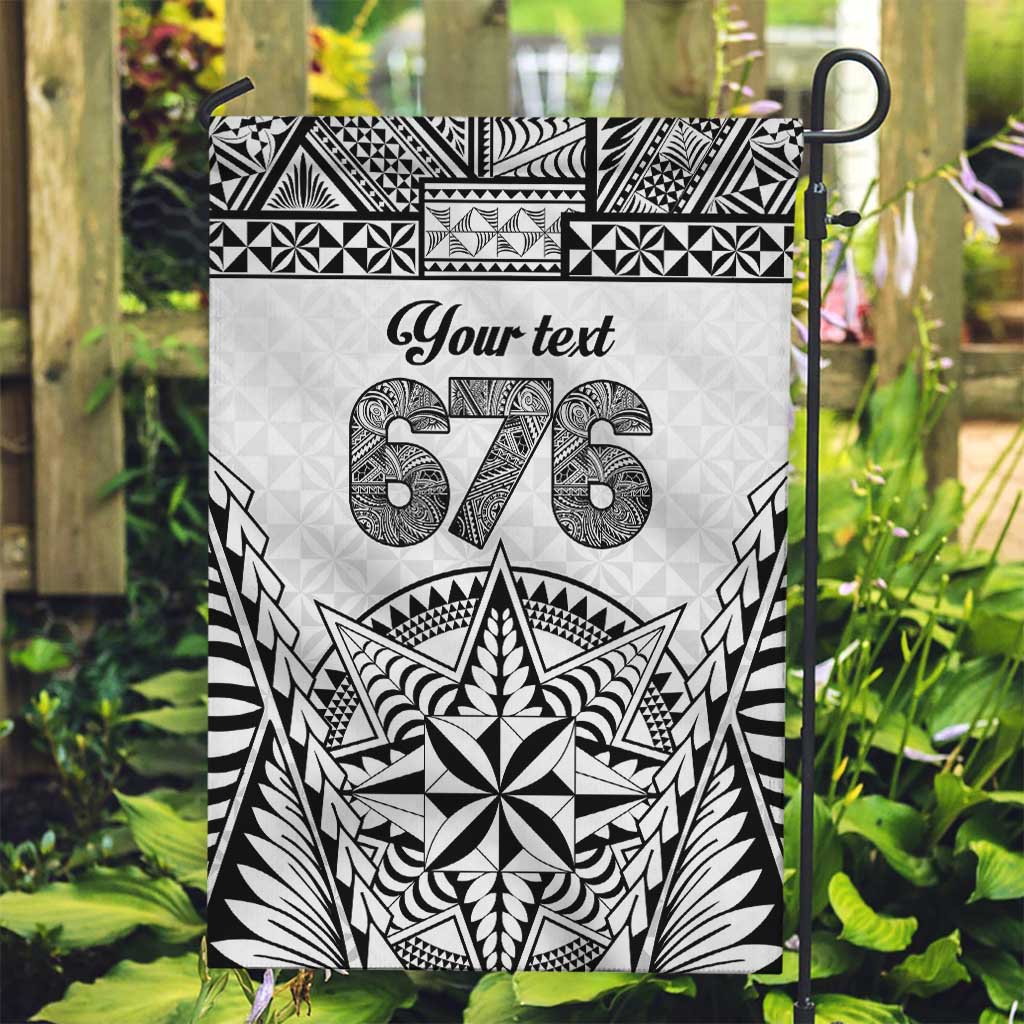 Personalised Tonga 676 Garden Flag Tribal Kupesi Ngatu Unique LT9 Garden Flag White - Polynesian Pride