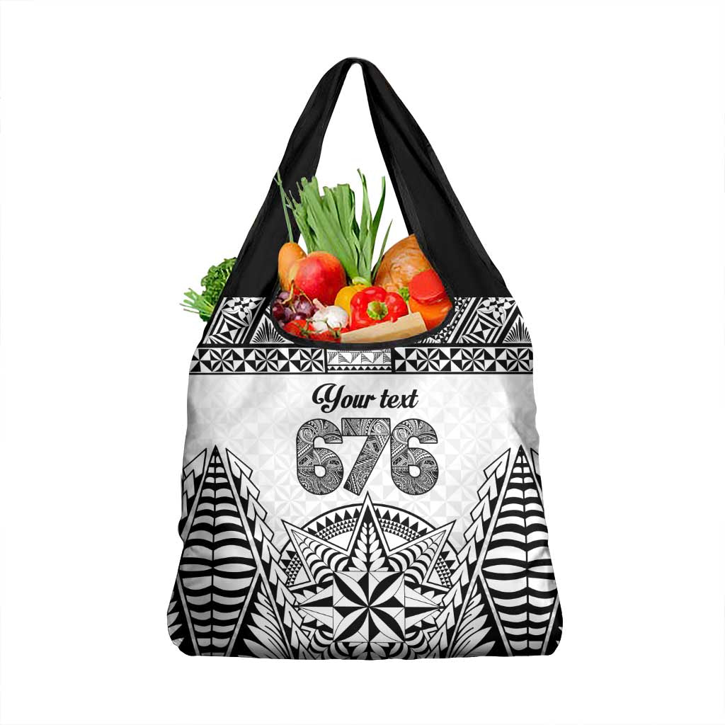 Personalised Tonga 676 Grocery Bag Tribal Kupesi Ngatu Unique LT9 1-pack One Size White - Polynesian Pride