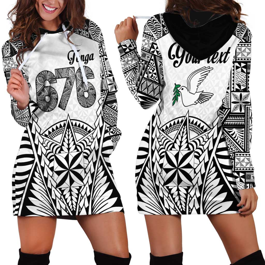 Personalised Tonga 676 Hoodie Dress - Tribal Kupesi Ngatu Unique LT9 - Polynesian Pride