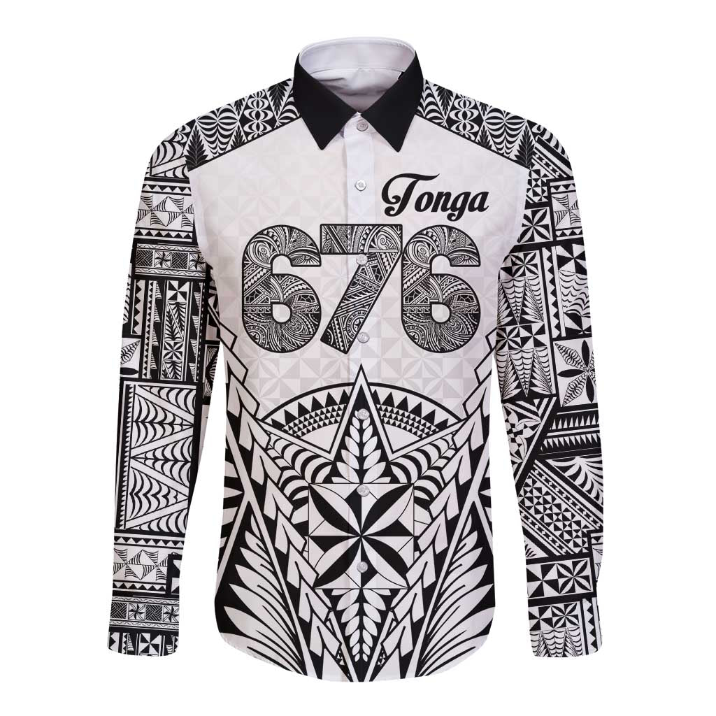 Personalised Tonga 676 Long Sleeve Button Shirt Tribal Kupesi Ngatu Unique